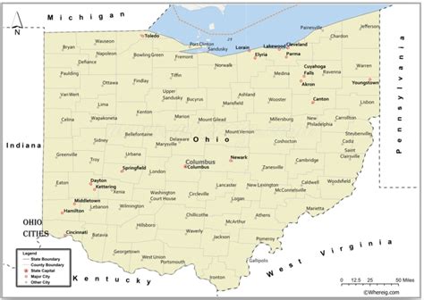 Map of Cities in Ohio, List of Ohio Cities by Population.